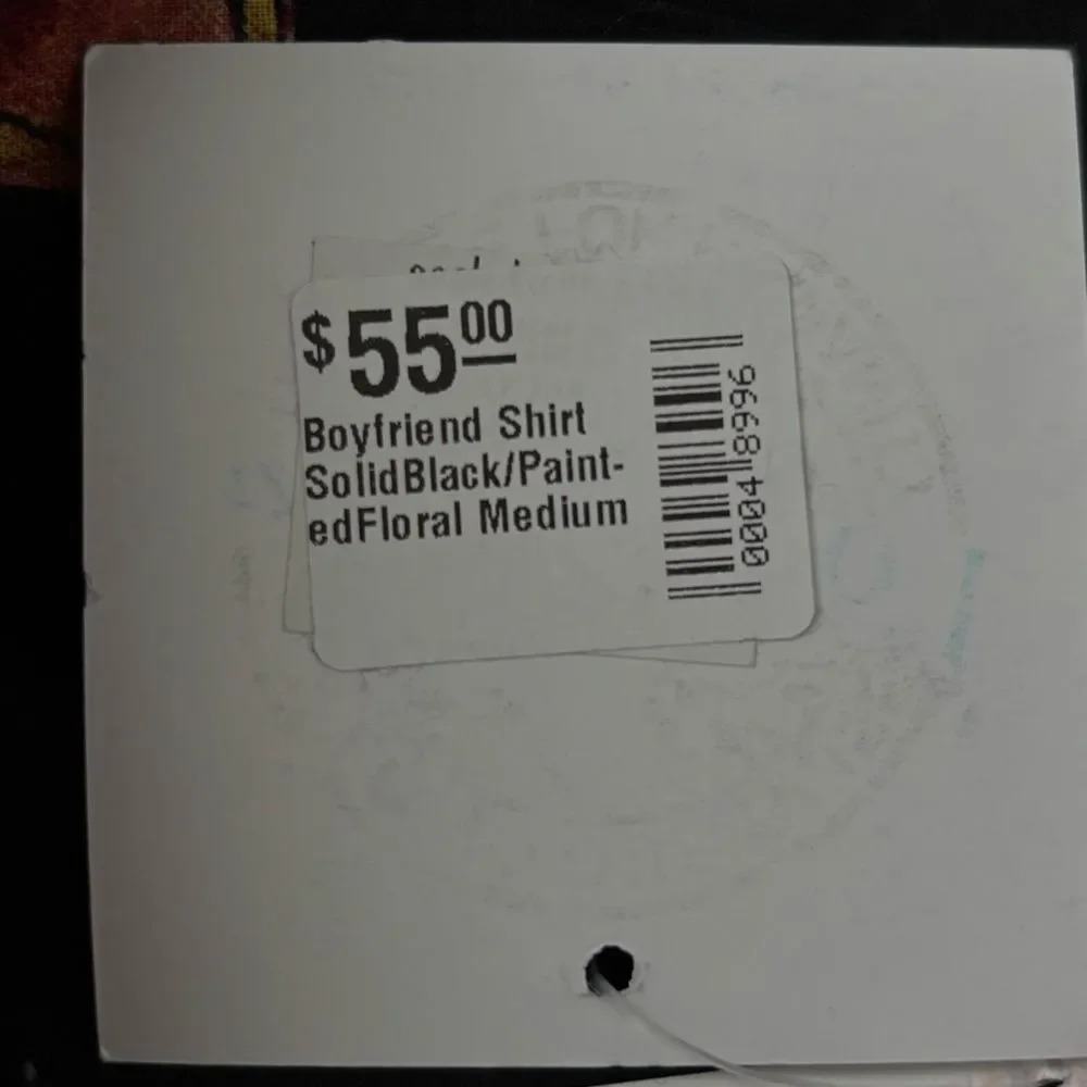 NWT KikiSol Womens M‎ Black Floral Cotton Shirt Button Down Boho Resort Vacation - Picture 14 of 15